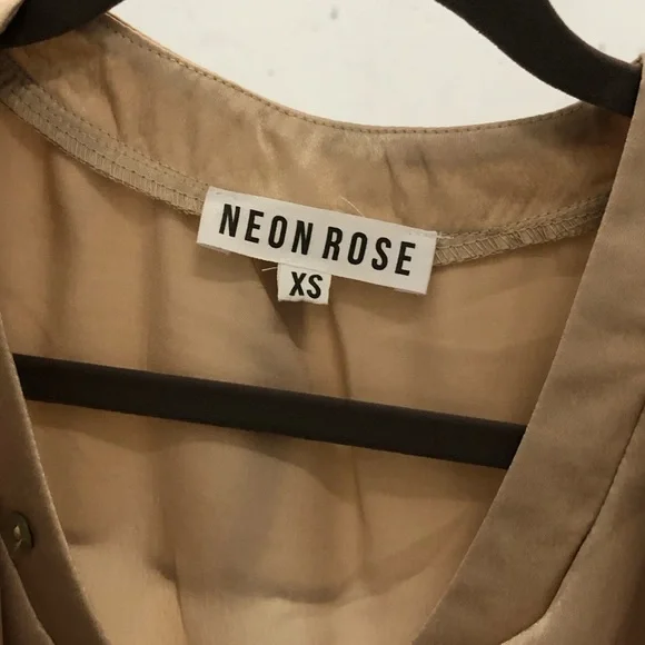 Cream/Champagne Cold Shoulder Ruffle Top - Picture 6 of 6